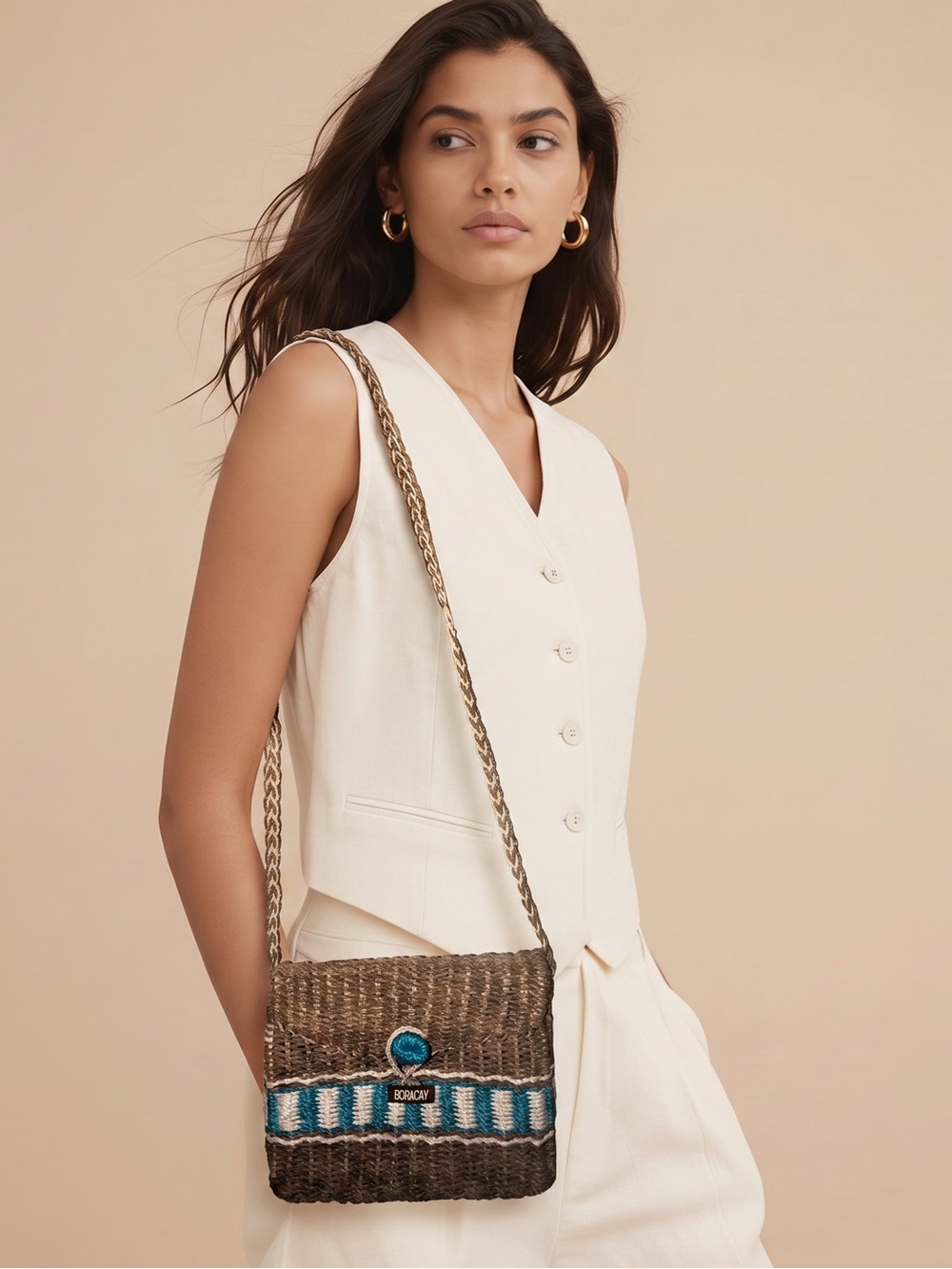 Hand Crafted Brown Woven Crossbody/Boho/Cottegecore/Artisan/Casual/Festival